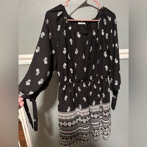 Maurices Black and White Patterned Skirt